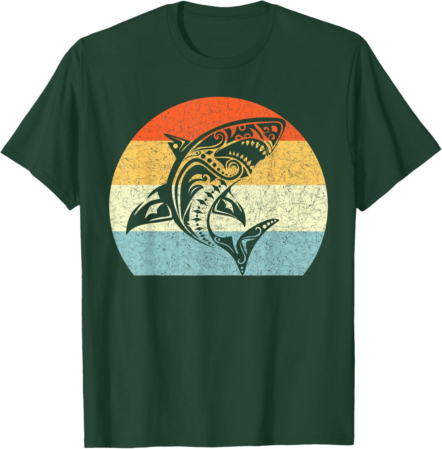Shark Vintage Retro Throwback Vacation T-Shirt - T-Shirt | Forest