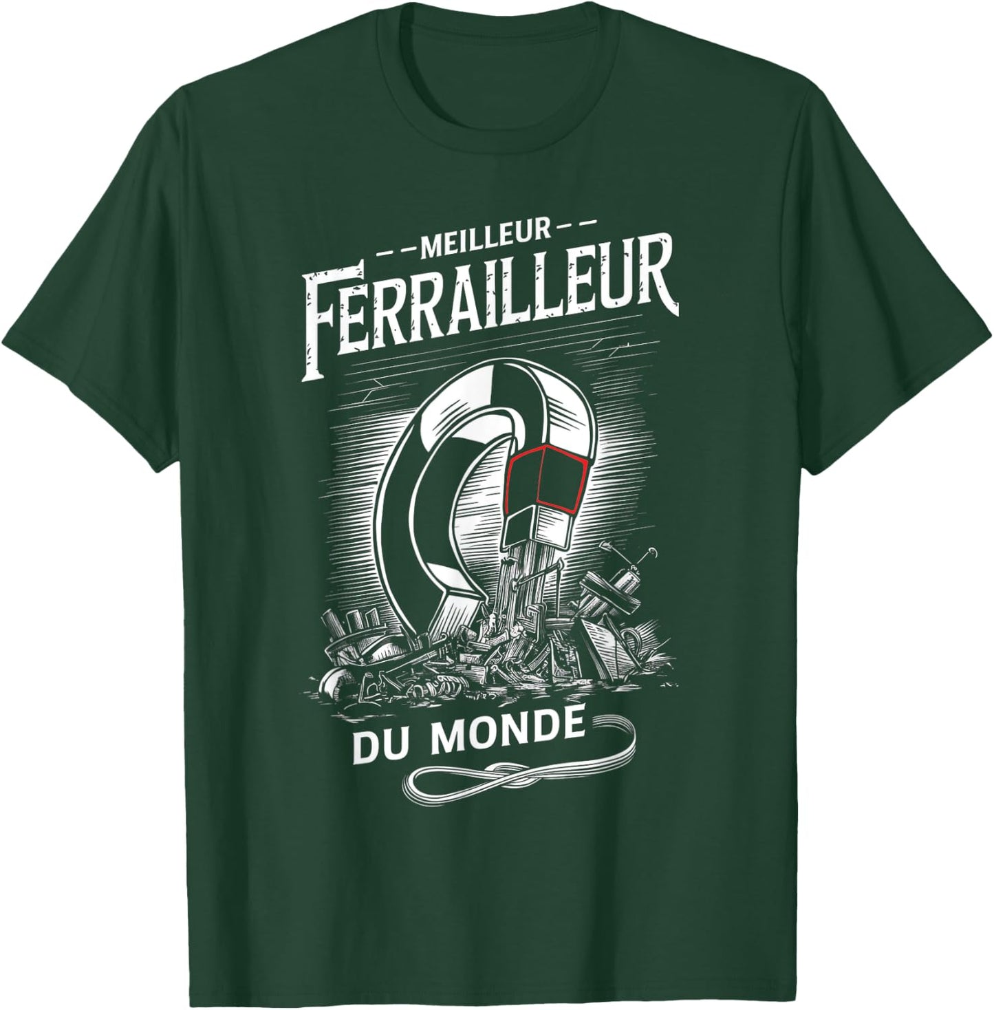 Meilleur Ferrailleur du Monde Industriel Aimant Métallique T-Shirt - T-Shirt | Forest