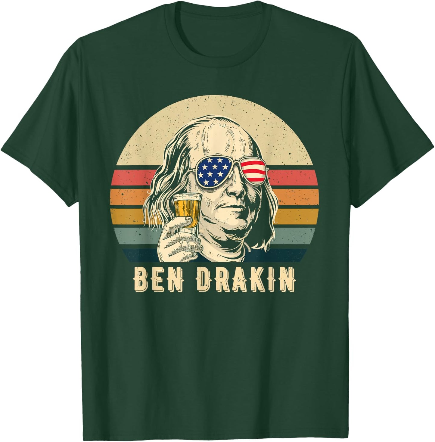 Ben Drankin Funny Patriotic Ap Us History 4th of July Beer T-Shirt - T-Shirt | Forest
