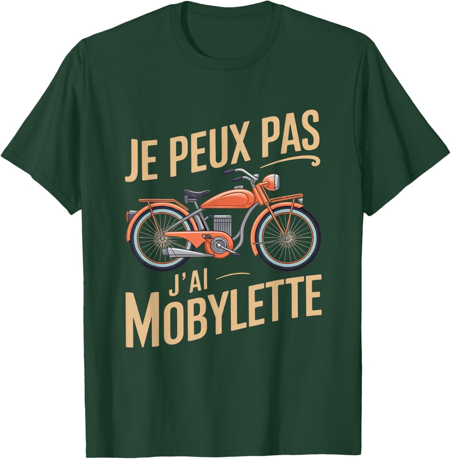 Je Peux Pas J'ai Mobylette Man Funny Motobecane Gift , Black, S T-Shirt - T-Shirt | Forest