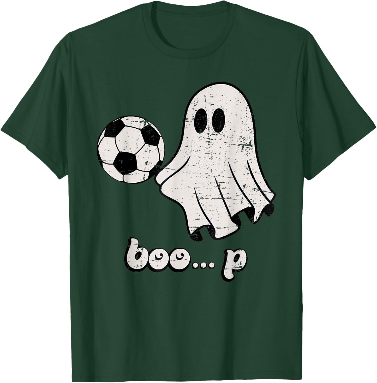 Cute Ghost Playing Football Soccer Player Halloween Costume T-Shirt - T-Shirt | Forest