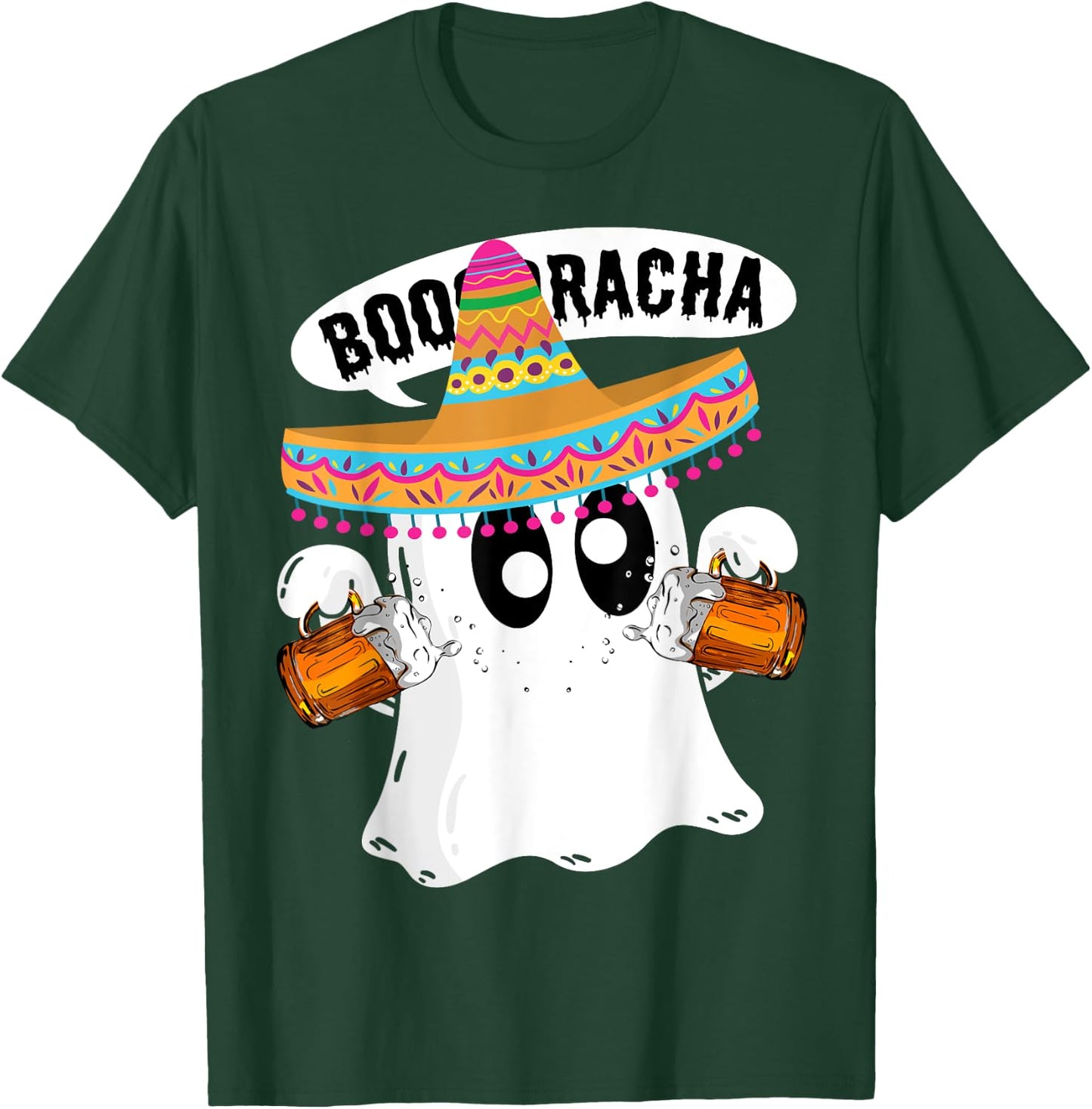 Boo-Racha Halloween Cute Ghost Boo Borracha Cinco De Mayo T-Shirt - T-Shirt | Forest