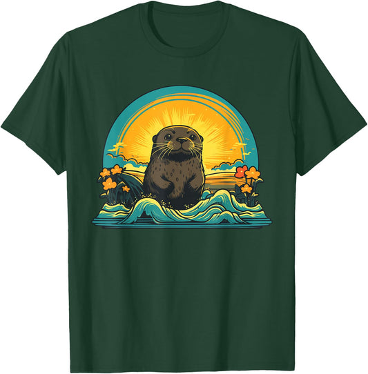 Otter Sunrise T-Shirt - T-Shirt | Forest