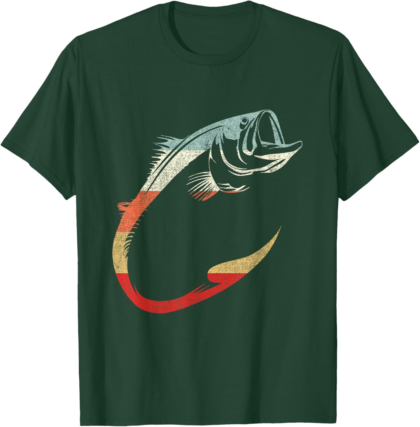 Minimal Cool Fish Hook Art for Unique Fishing Lovers T-Shirt - T-Shirt | Forest