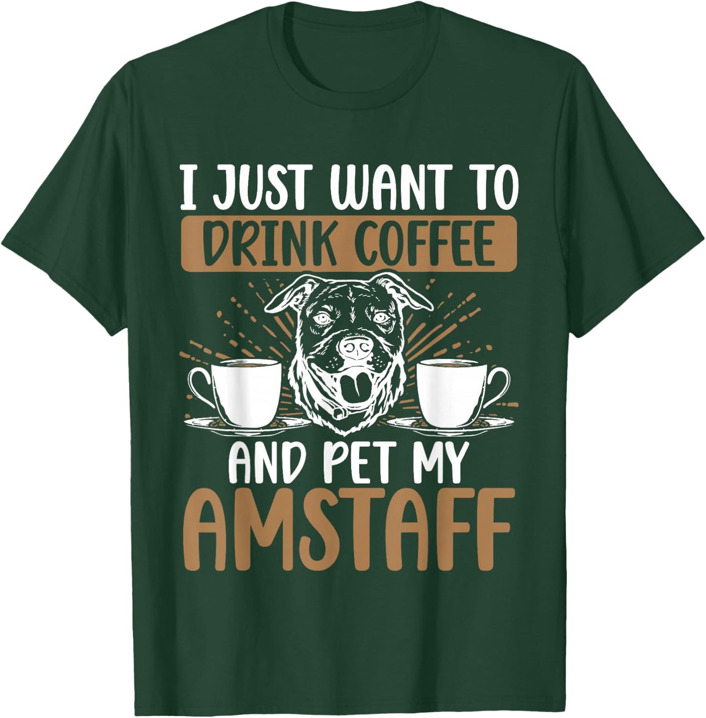 Amstaff Dog Bully American Staffordshire Terrier T-Shirt - T-Shirt | Forest