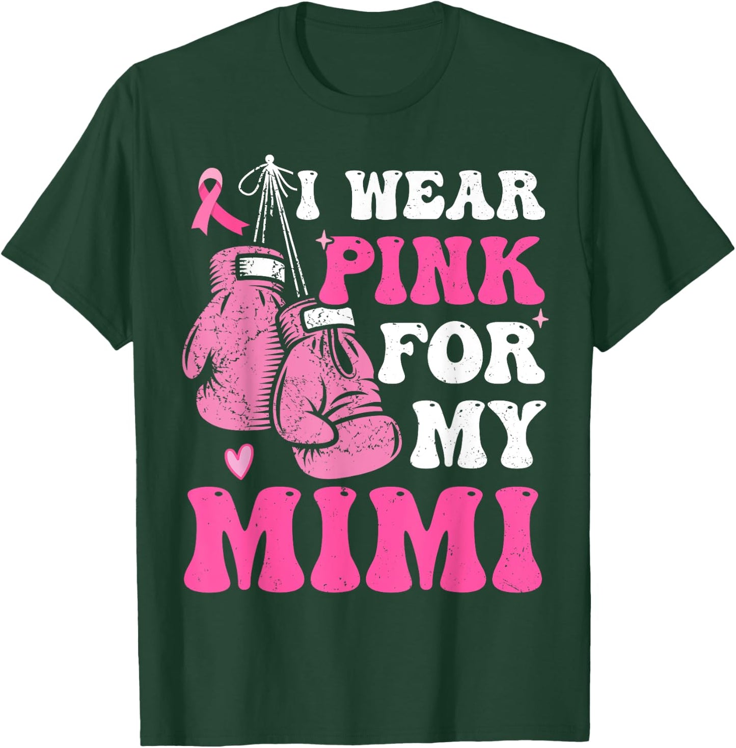 I Wear Pink For My Mimi Breast Cancer Mom Awareness Kids T-Shirt - T-Shirt | Forest