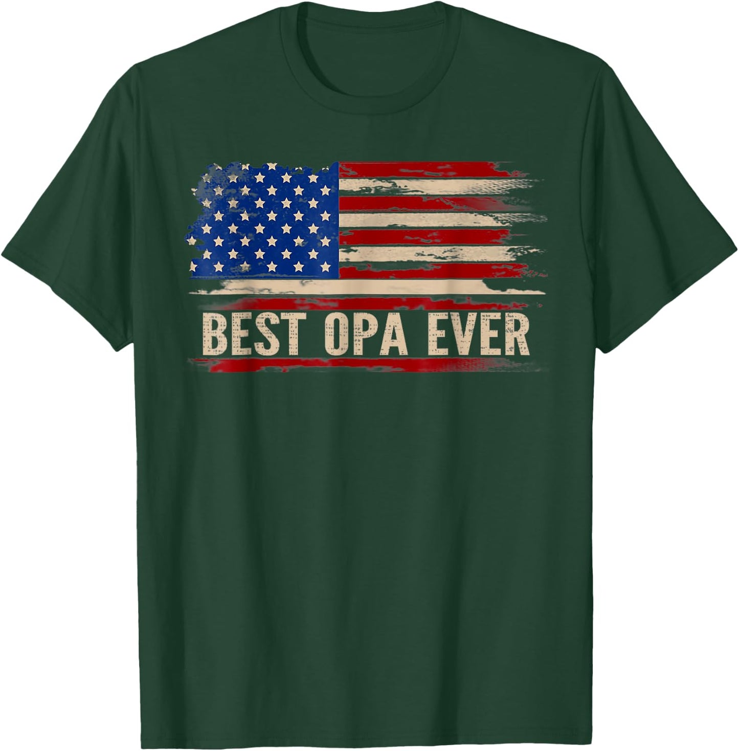 Vintage Best Opa Ever American Flag Father's Day Gift T-Shirt - T-Shirt | Forest