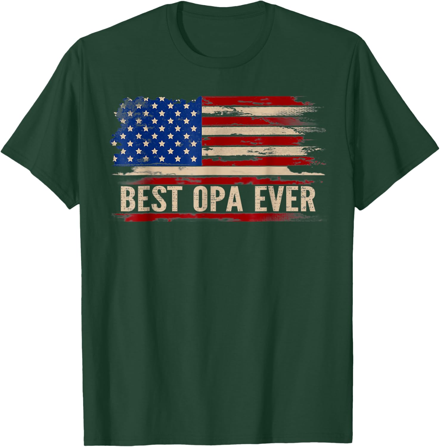 Vintage Best Opa Ever American Flag Father's Day Gift T-Shirt - T-Shirt | Forest