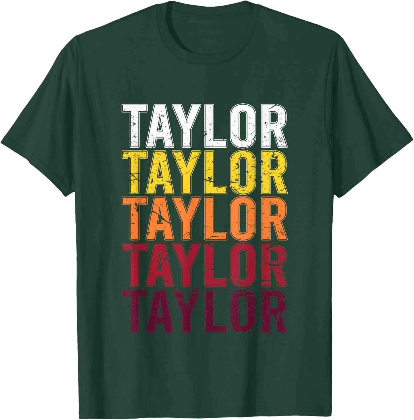 Taylor Retro Wordmark Pattern Vintage Style , black T-Shirt - T-Shirt | Forest