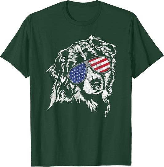 Funny Proud Aussie America Flag dog gift Men Women T-Shirt - T-Shirt | Forest