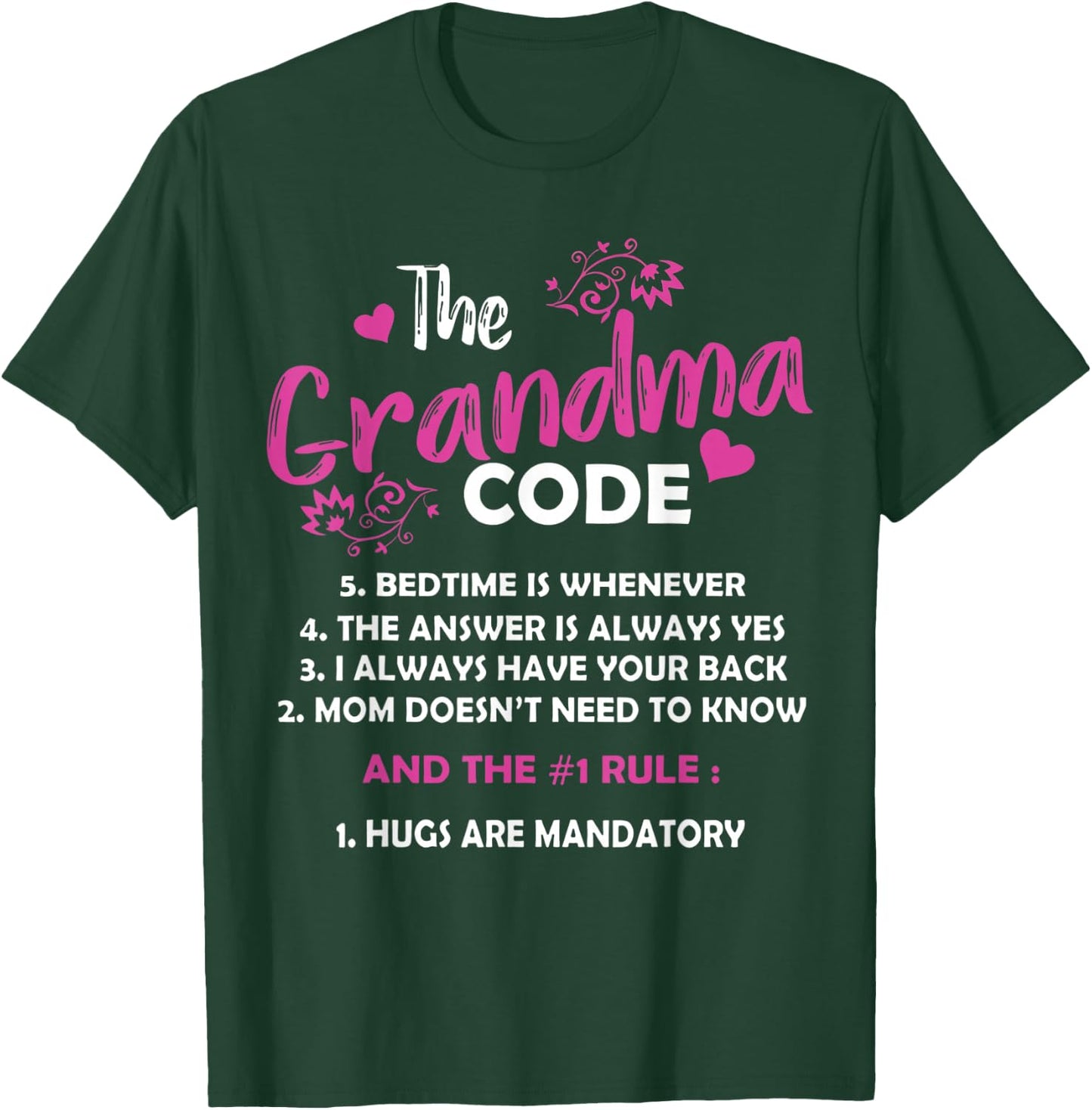 Funny Grandma Grandmother Rules - Women's Classic Fit Black Short Sleeve Cotton Blend - Small T-Shirt - T-Shirt | Forest