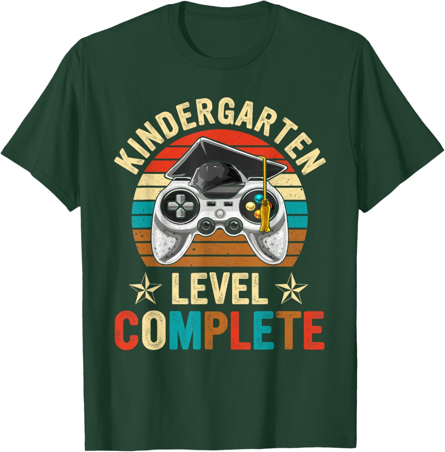 Kindergarten Level Complete Last Day Of School Graduate Boys T-Shirt - T-Shirt | Forest