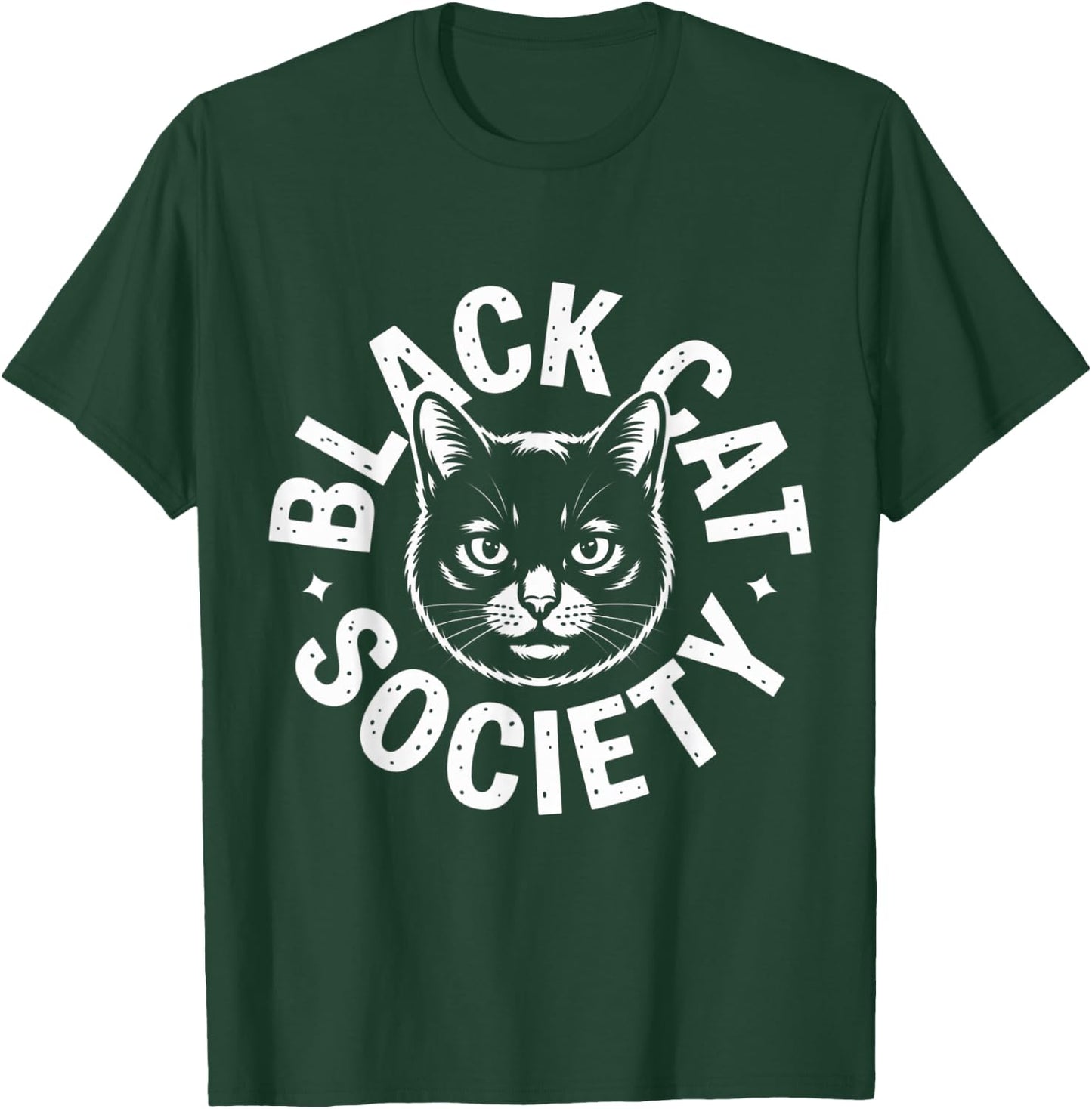 Retro Black Cat Society Witchy Aesthetic T-Shirt - T-Shirt | Forest