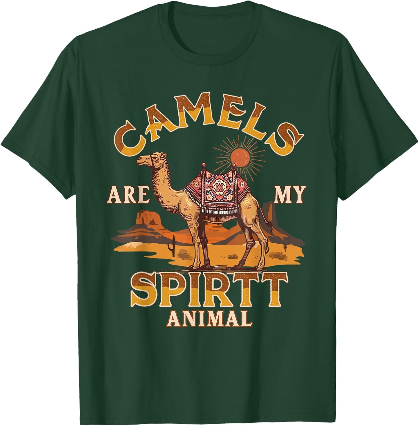Camel Lover Desert Vibes Camels Are My Spirit Animal T-Shirt - T-Shirt | Forest