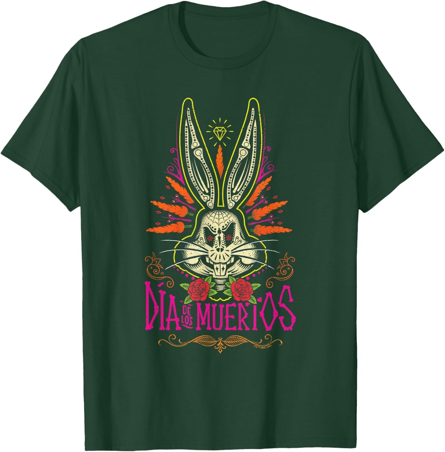 Looney Tunes Dia De Los Muertos Creepy Bugs Bunny Halloween , black, s T-Shirt - T-Shirt | Forest