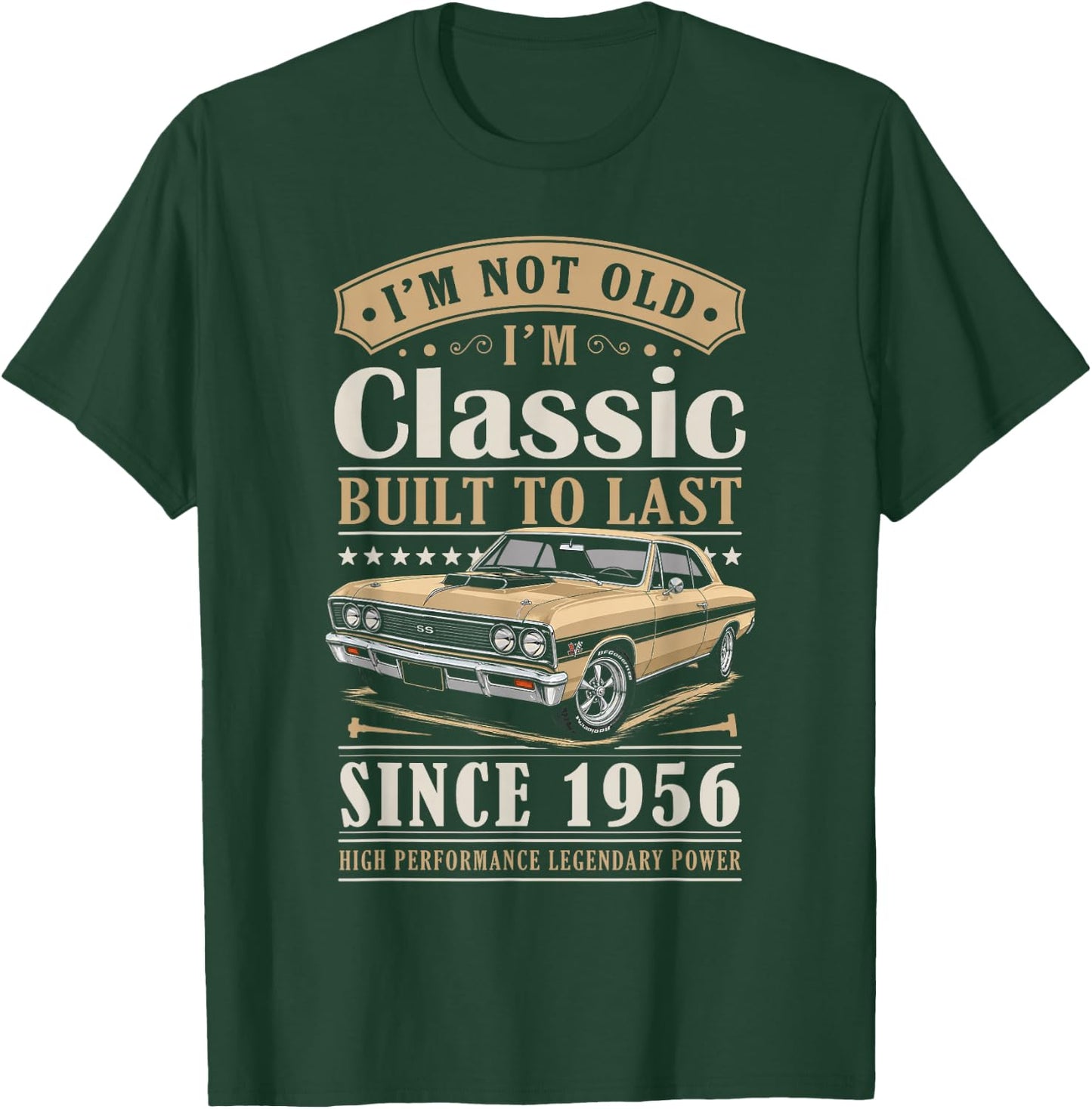 Vintage 1956 Birthday Classic Car for Legends Born in 1956 T-Shirt - T-Shirt | Forest