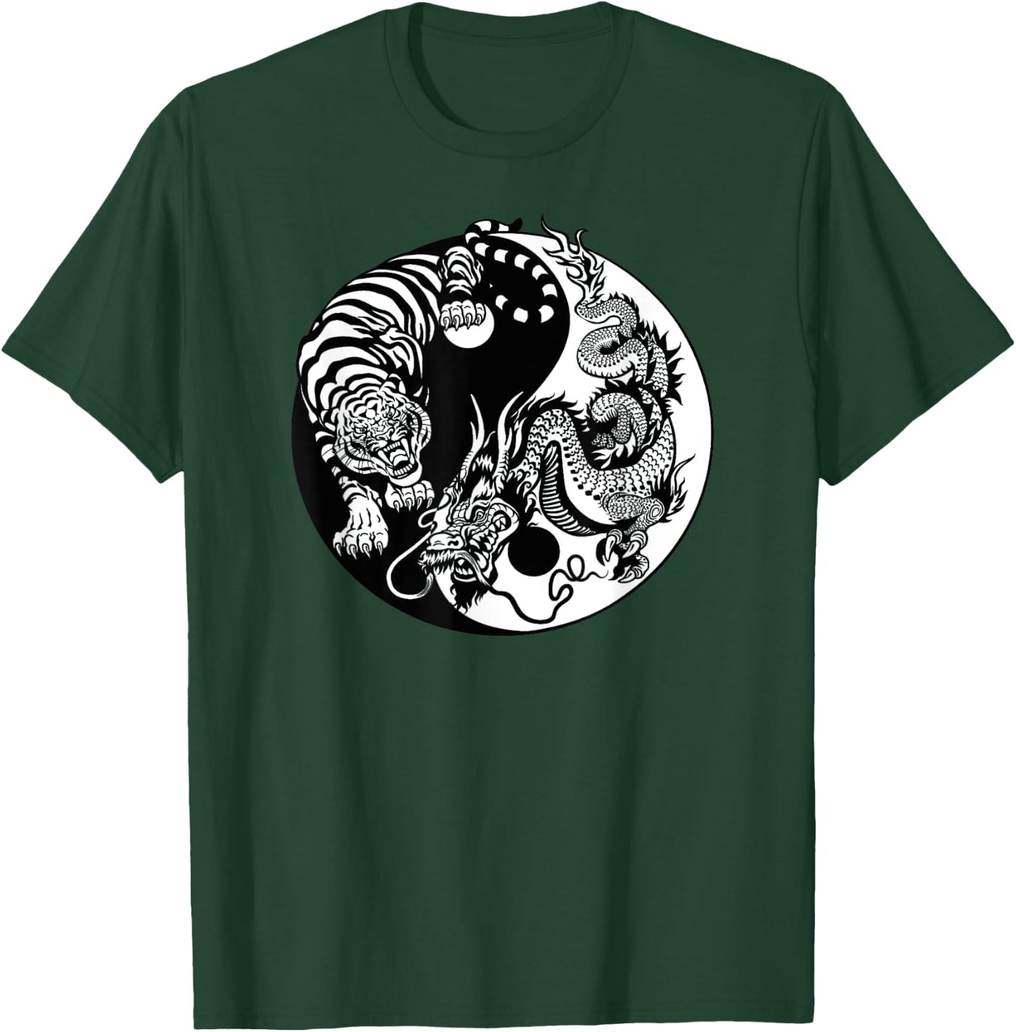Yin Yang Dragon Tiger T-Shirt - T-Shirt | Forest