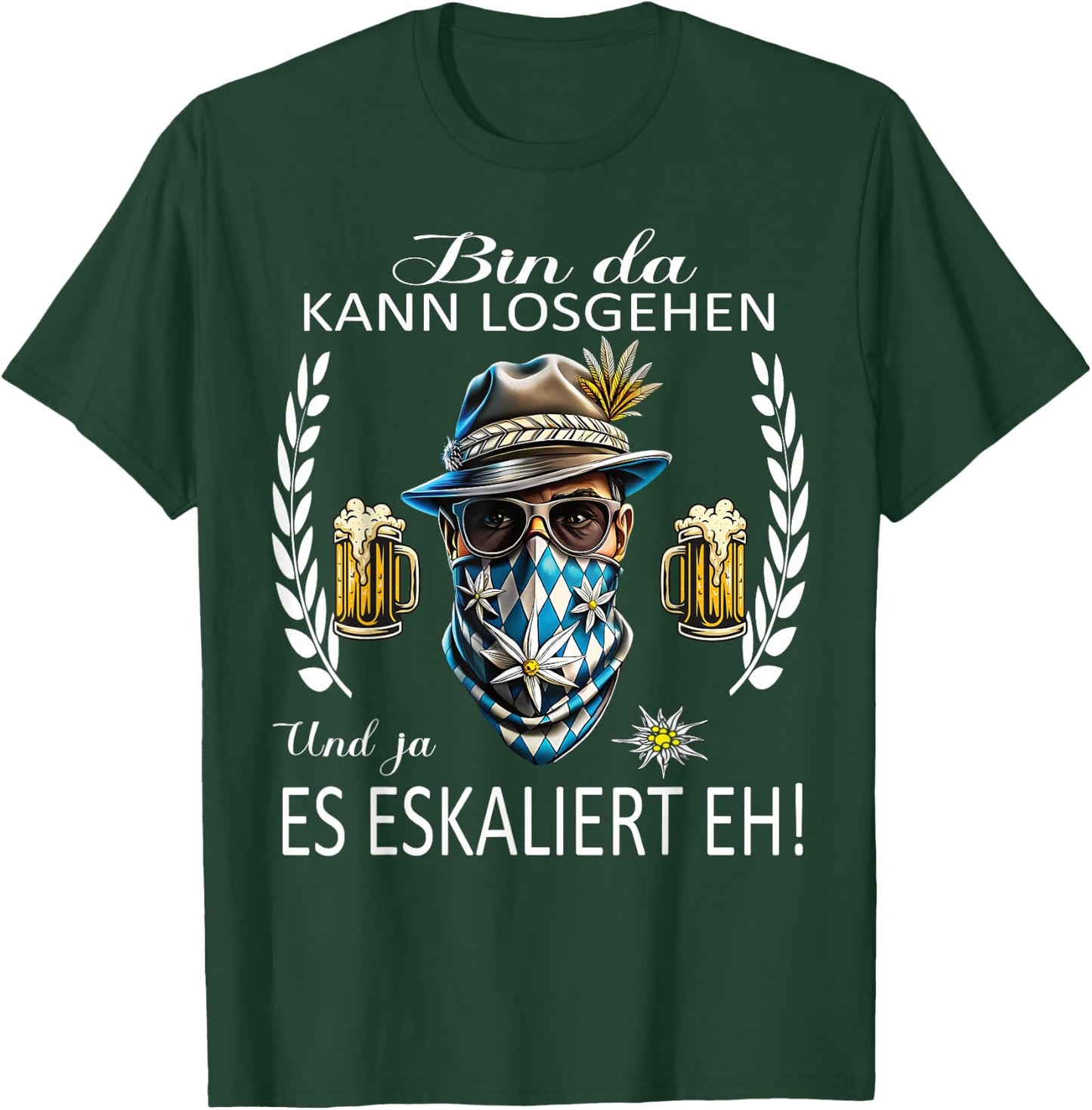Grantler Trachten Herren Tracht Lausbua passend Oktoberfest T-Shirt - T-Shirt | Forest