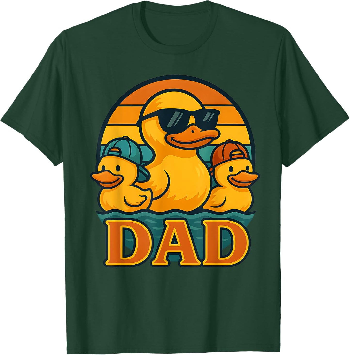 Dad Rubber Duck Retro Rubber Ducky Family Retro Dad of Boys T-Shirt - T-Shirt | Forest