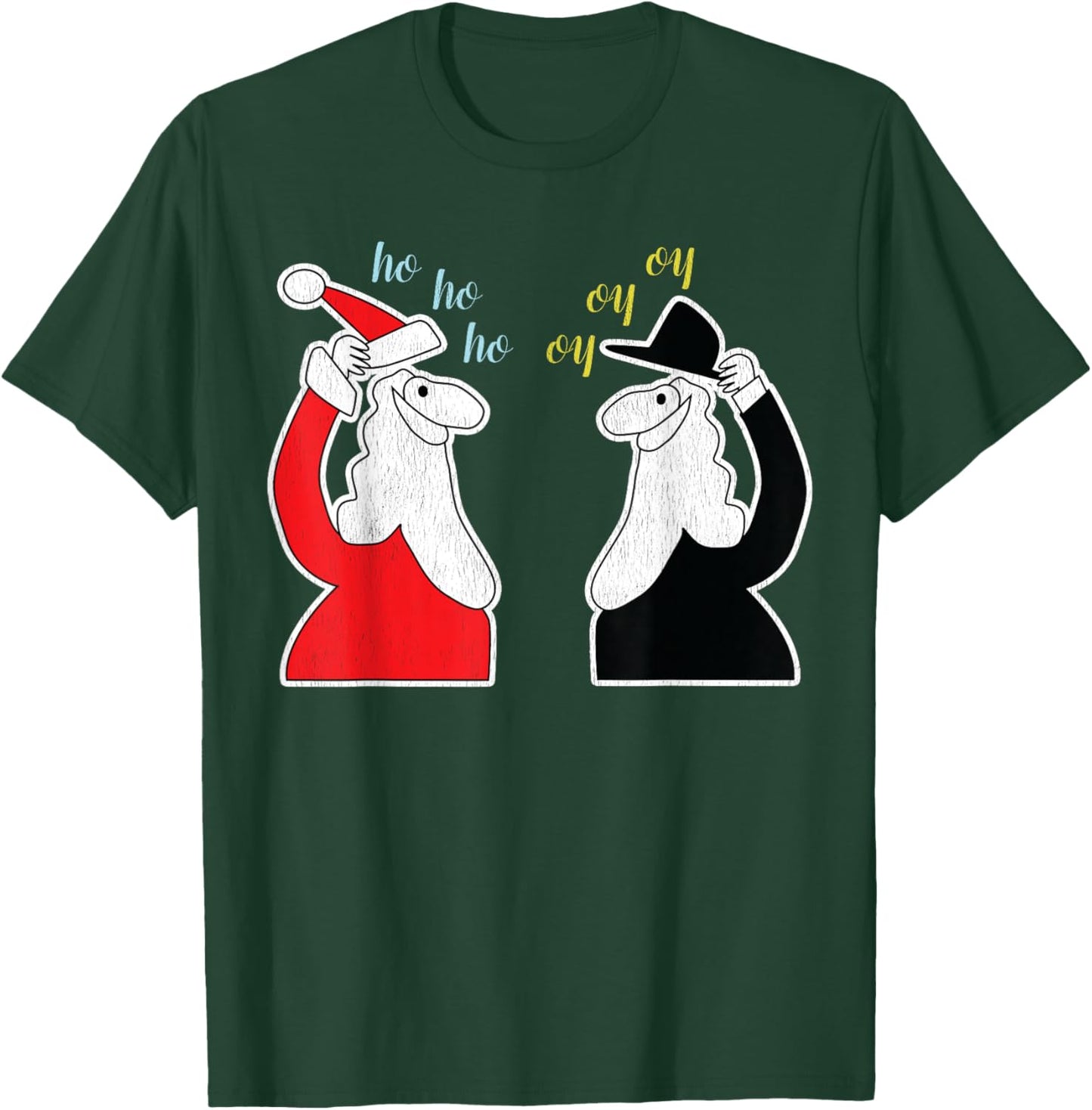 Santa Claus And The Rabbi Funny Christmas T-Shirt - T-Shirt | Forest