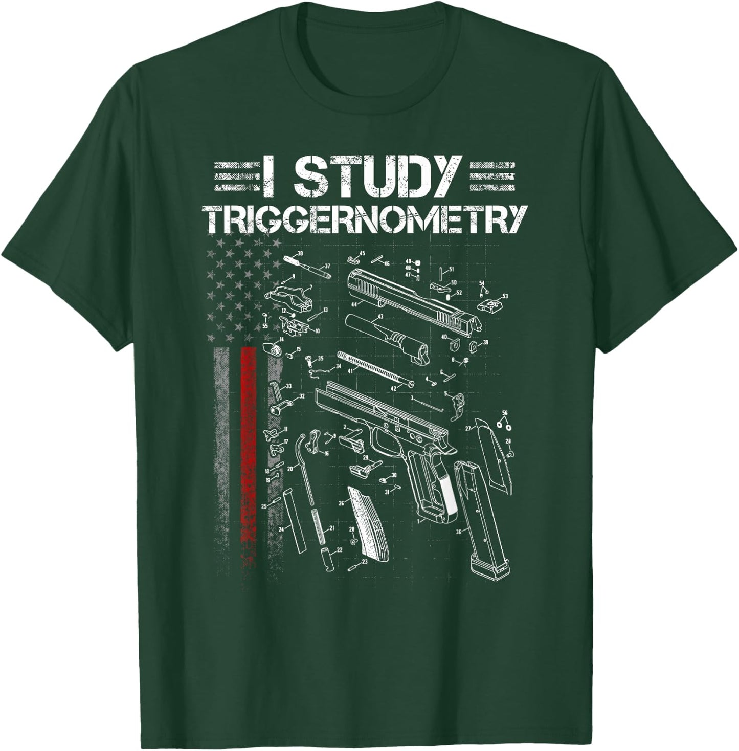 I Study Triggernometry Gun Veteran Christmas T-Shirt - T-Shirt | Forest