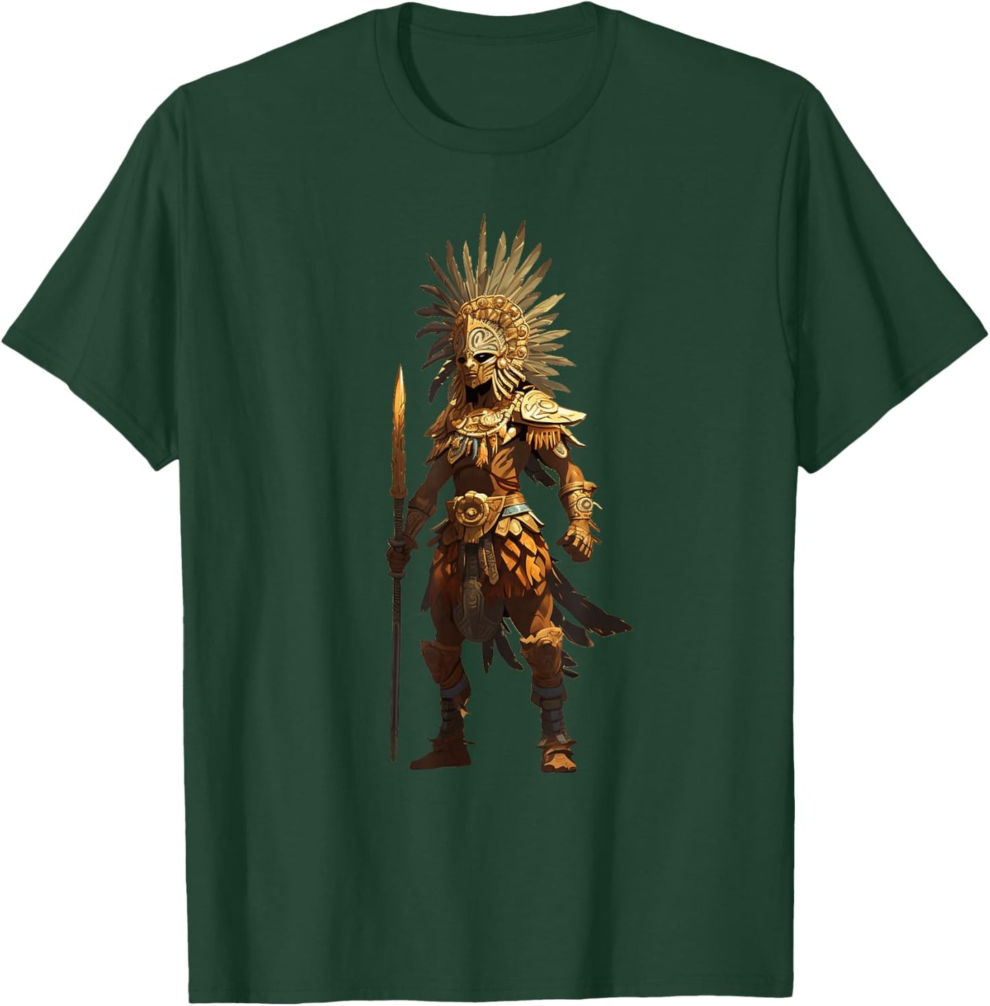 Aztec Jaguar Warrior Native Mexican Mythology Men Women T-Shirt - T-Shirt | Forest