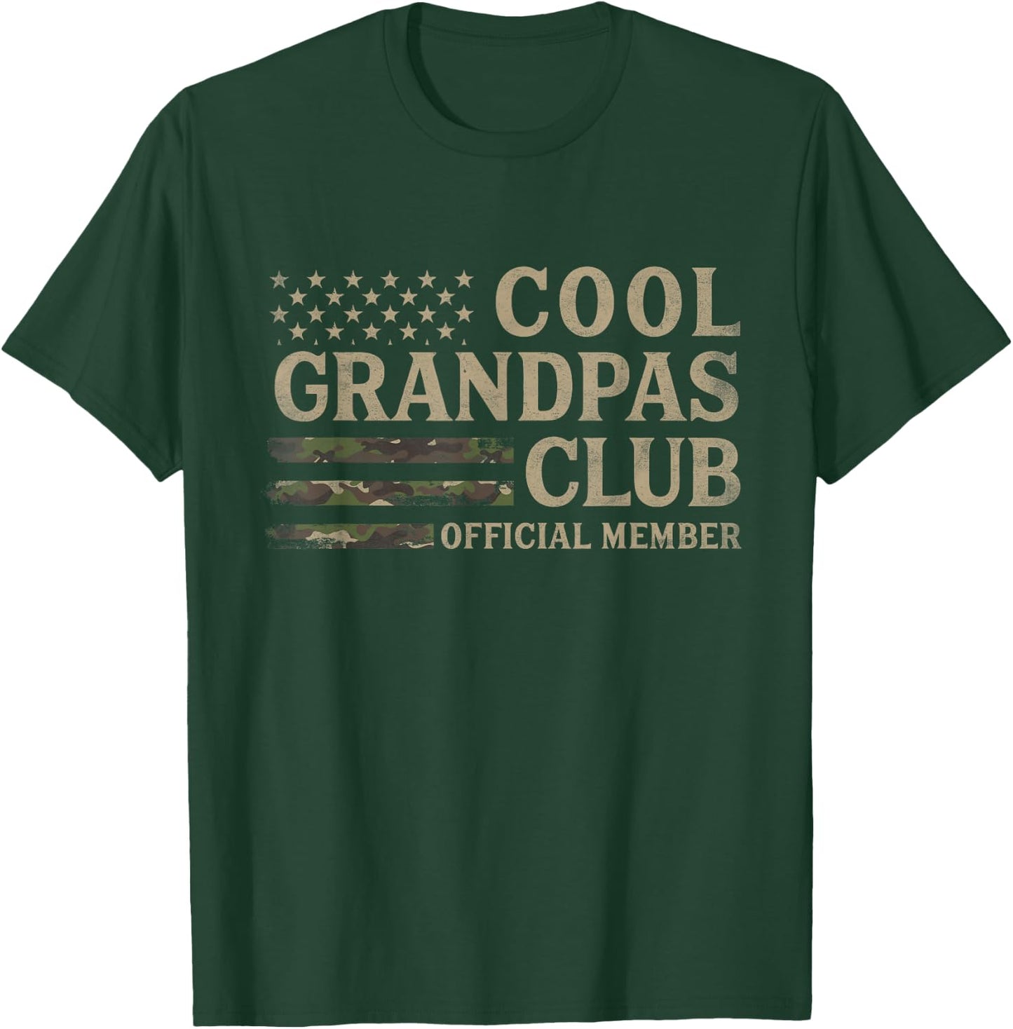 Cool Grandpas Club Camo USA Flag Father's Day Camourflage T-Shirt - T-Shirt | Forest
