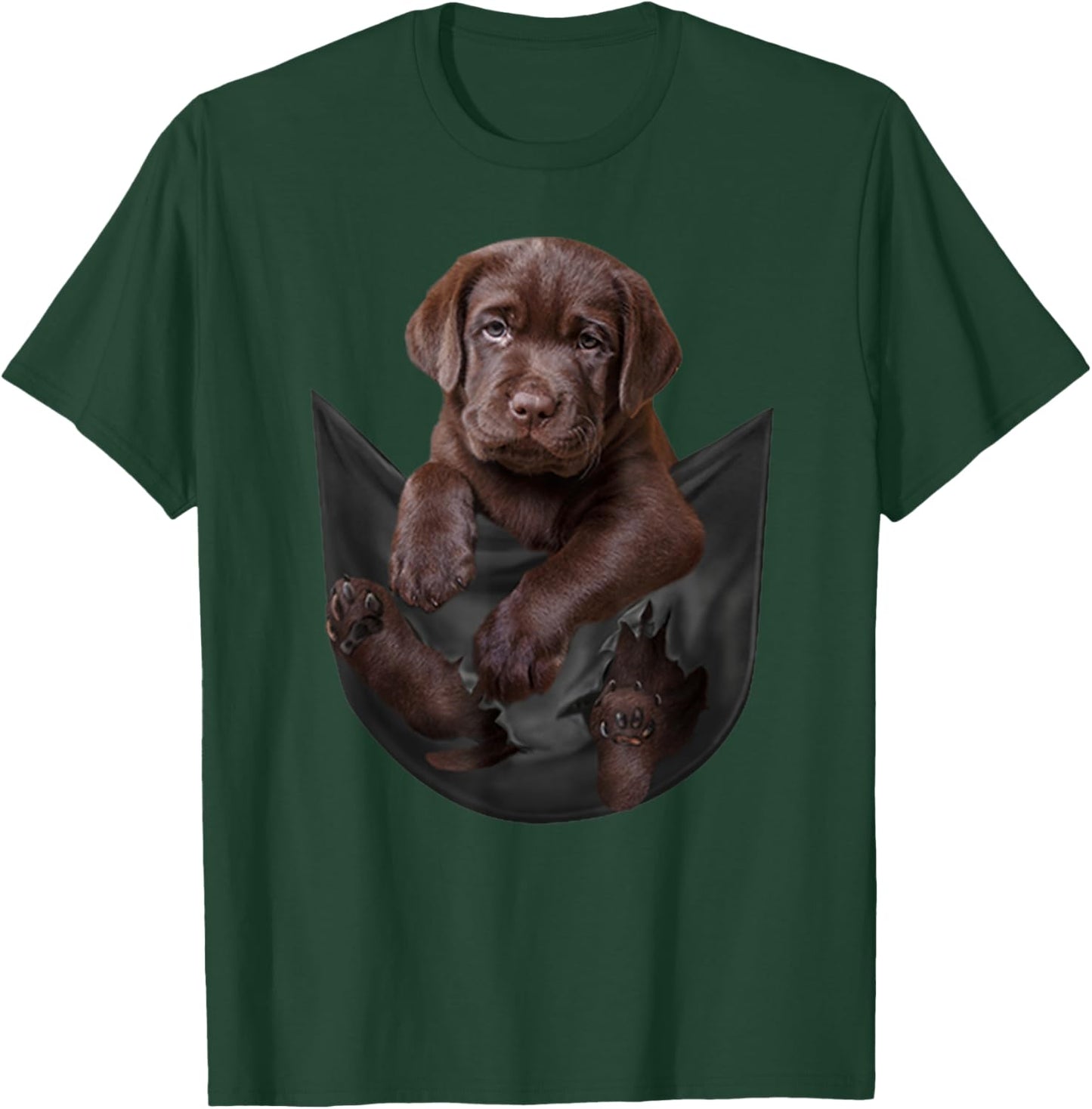 Funny Labrador Retriever in Your Pocket for Chocolate Lab T-Shirt - T-Shirt | Forest