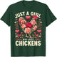 Chicken Flowers Farm Just a Girl Who Loves Chickens T-Shirt - T-Shirt | Forest