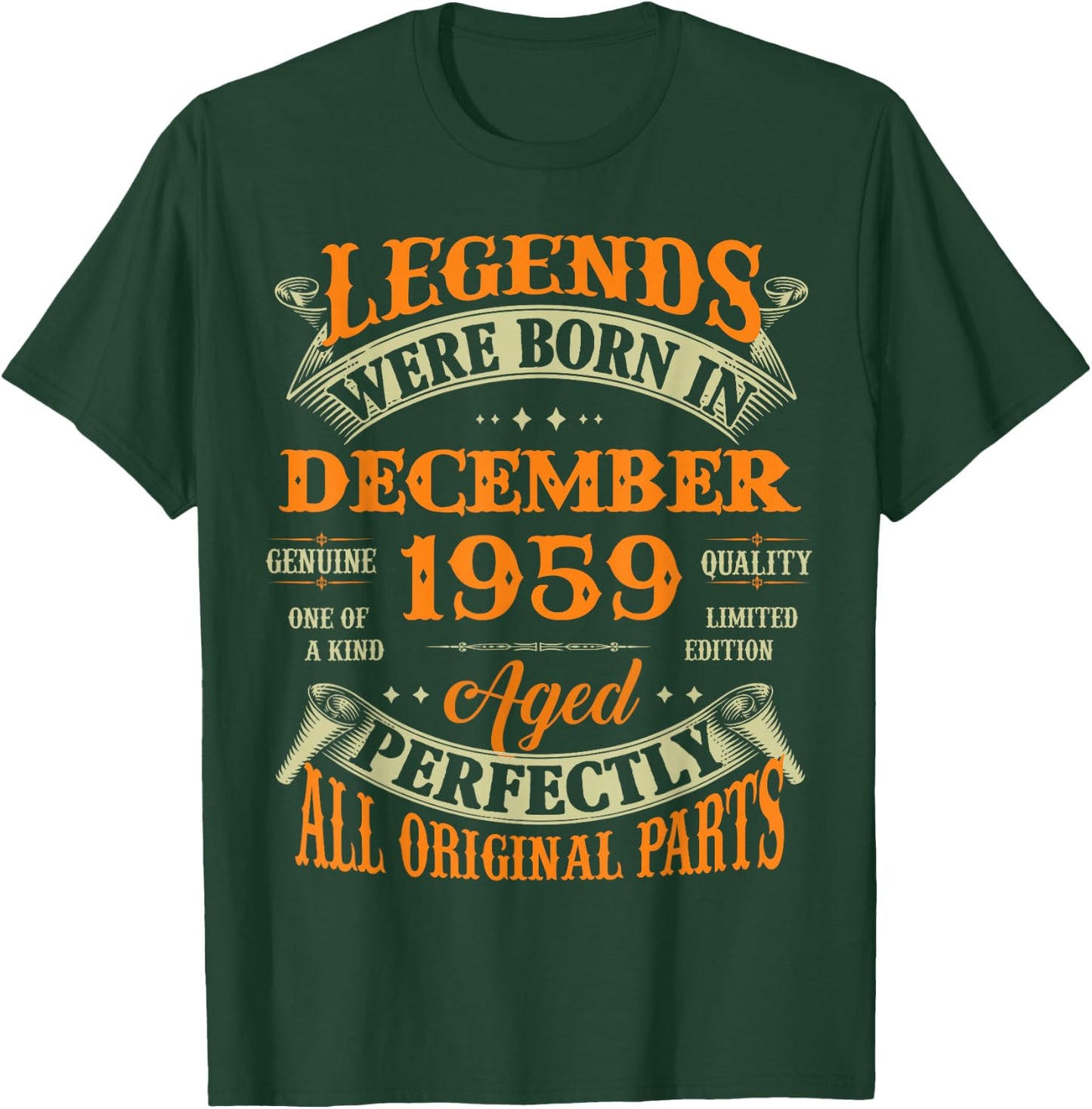 67th Birthday Legends Born In December 1959 67 Yrs Old T-Shirt - T-Shirt | Forest