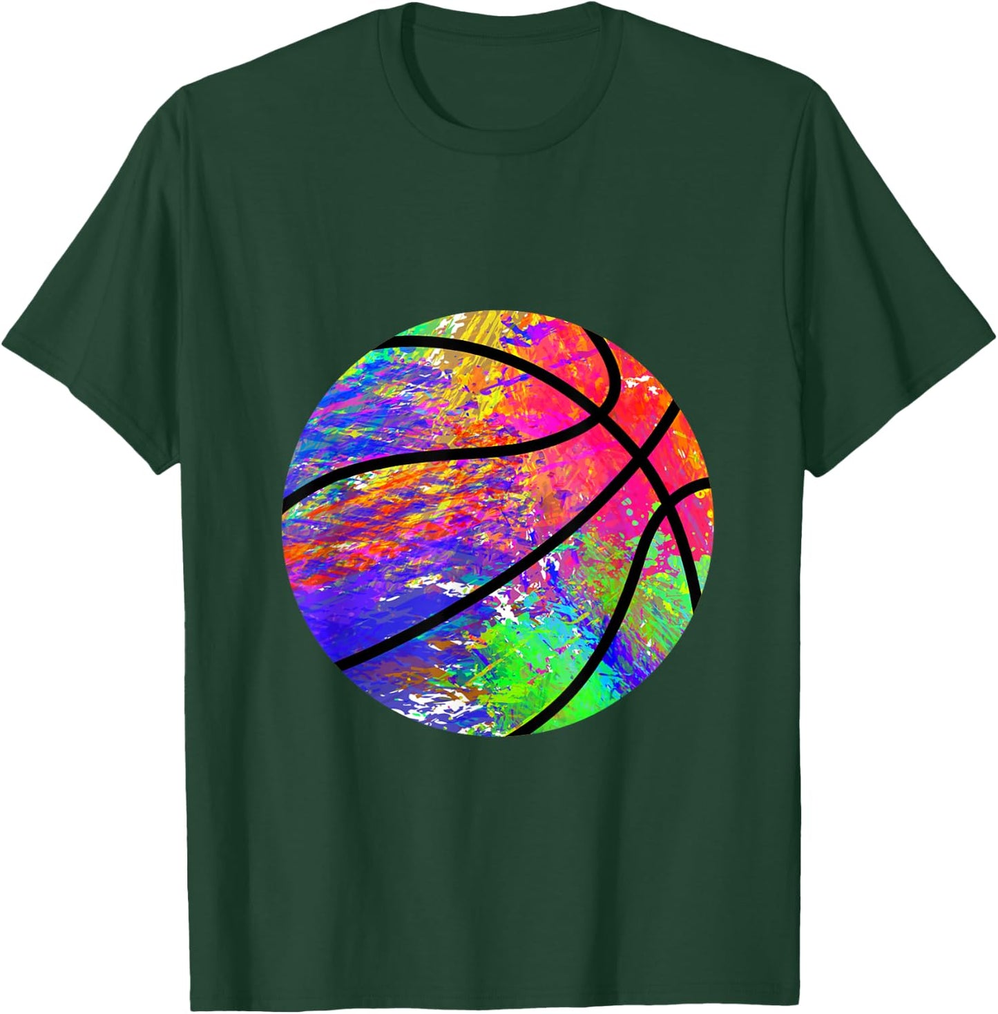 Basketball Splash Basketball Player Ball Sports T-Shirt - T-Shirt | Forest