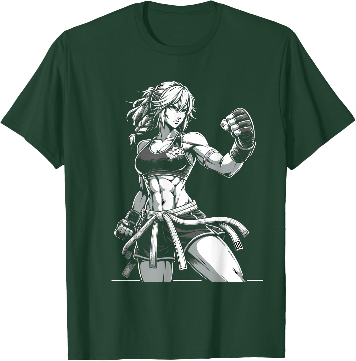 Anime Girl Fighter | Anime Gym Cute Vintage T-Shirt - T-Shirt | Forest