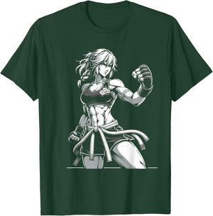 Anime Girl Fighter | Anime Gym Cute Vintage T-Shirt - T-Shirt | Forest