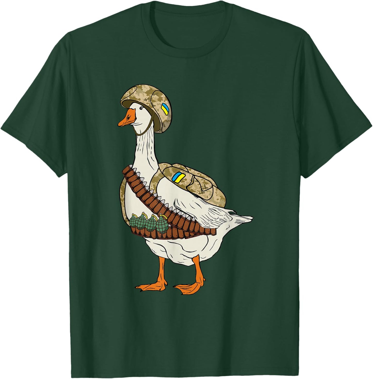 Ukrainian military goose combat solder funny Russian joke T-Shirt - T-Shirt | Forest