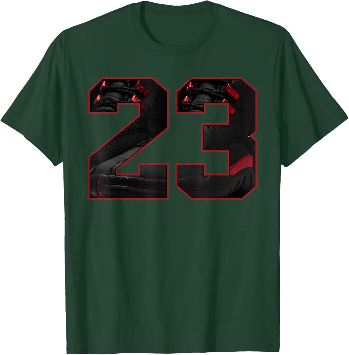 Bloodline 12s Outfit Matching Number 23 T-Shirt - T-Shirt | Forest