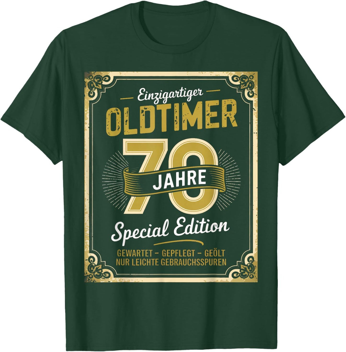 70th Birthday Man Woman 70 Years 1954 Decorative Funny Gift , black T-Shirt - T-Shirt | Forest