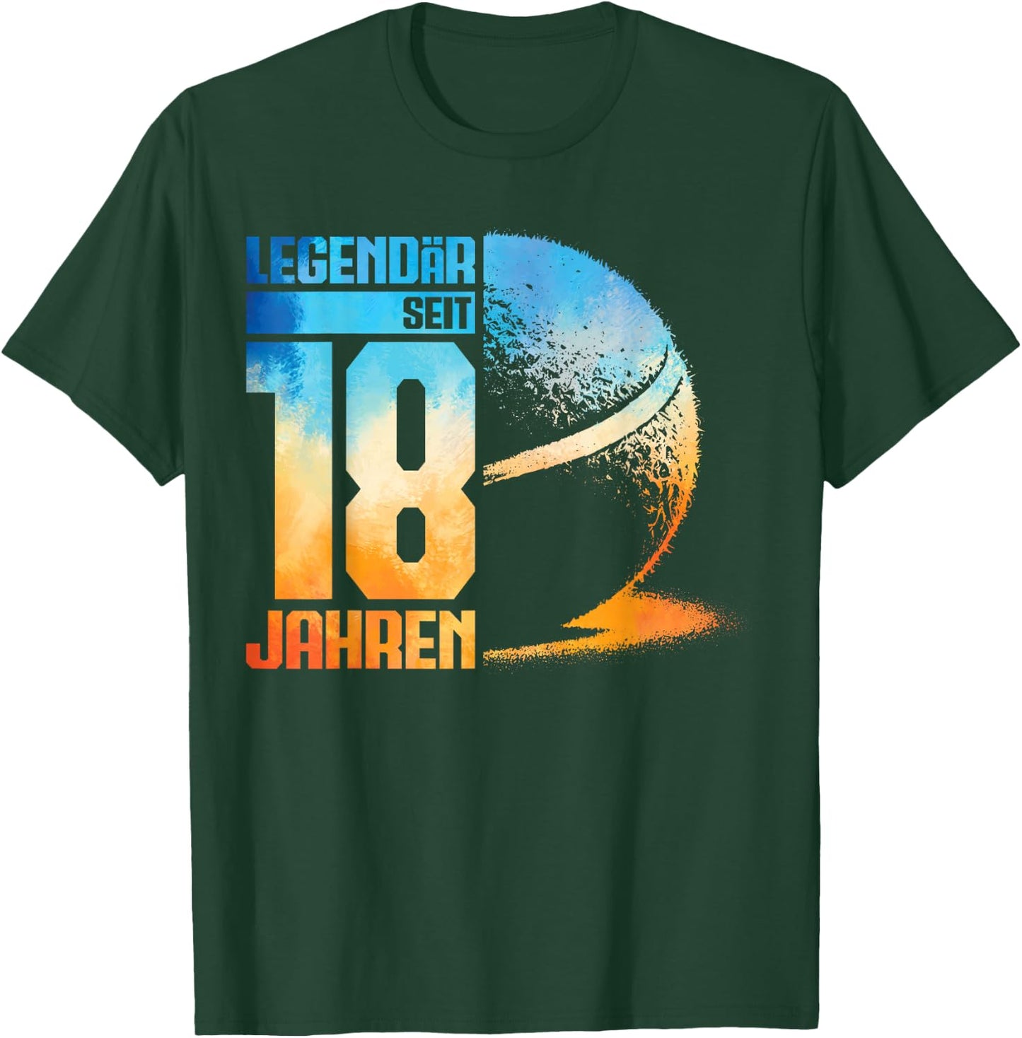 18th Birthday Decoration Tennis Player 18 Years Boy , black, S T-Shirt - T-Shirt | Forest