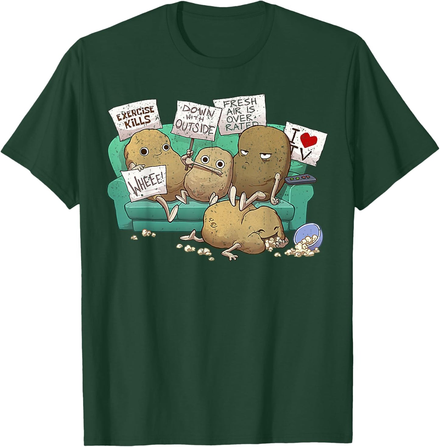 Vintage Couch Potato Club T-Shirt - T-Shirt | Forest