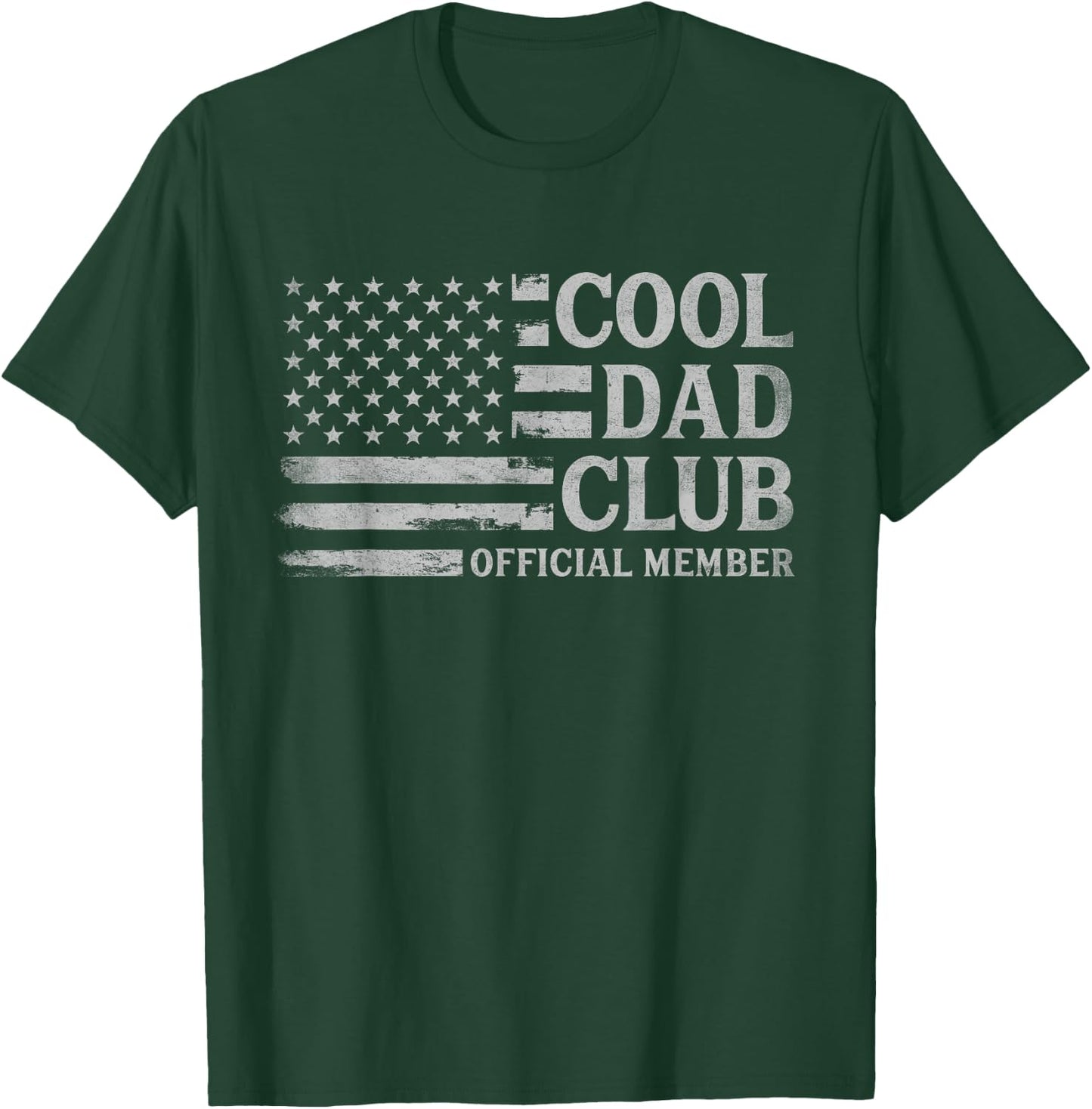 Cool Dad Club Grey USA Flag Father's Day Vintage Papa T-Shirt - T-Shirt | Forest