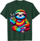 Tie-Dye Sloth Peace Sign Hippie T-Shirt - T-Shirt | Forest