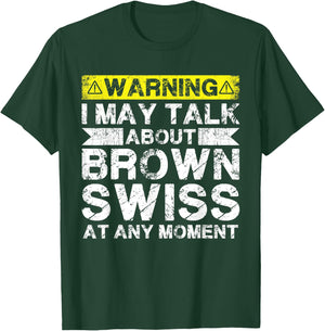 Talk About Cow Rancher - Cattle Farmer Breeder Brown Swiss T-Shirt - T-Shirt | Forest