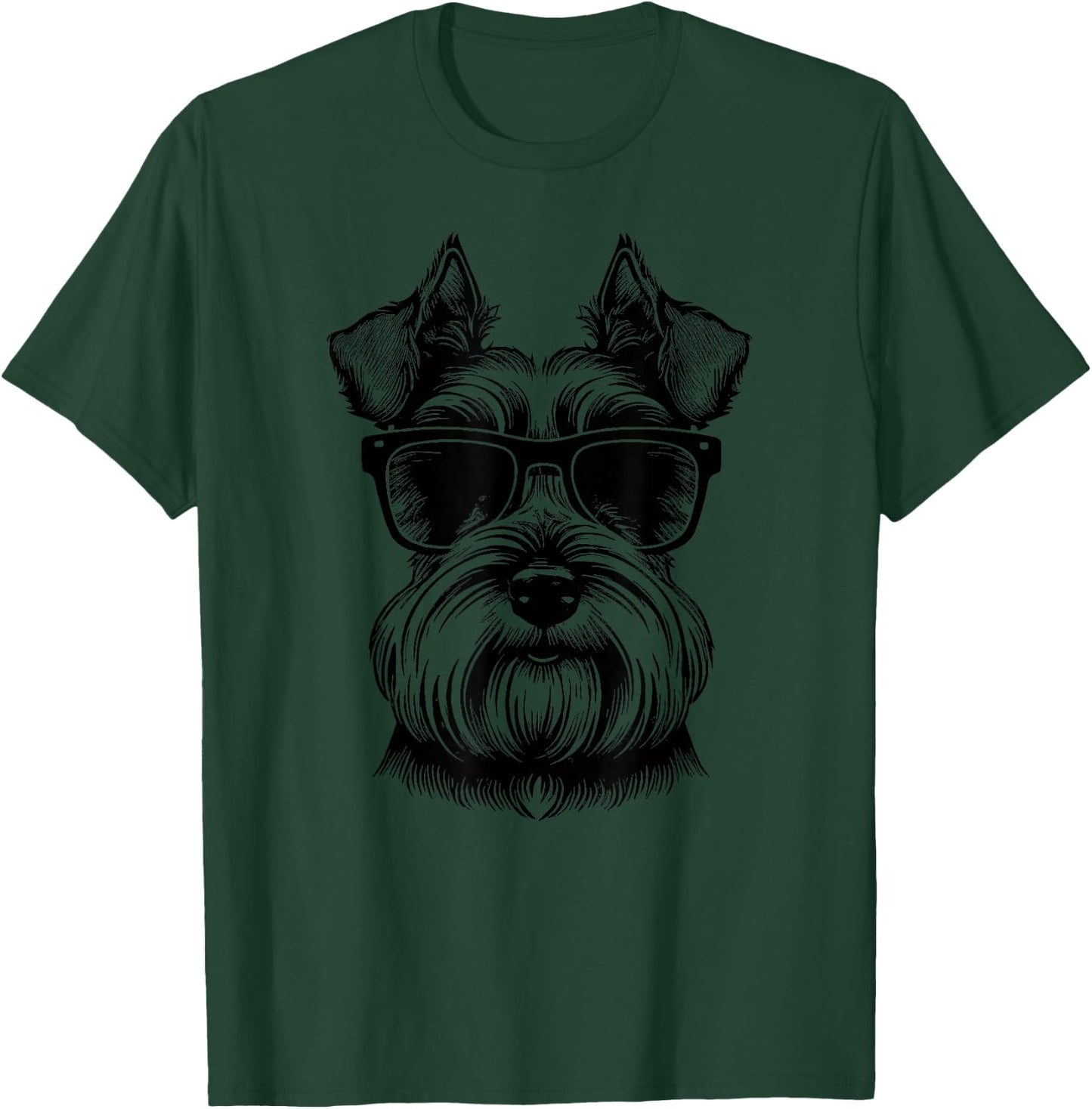 Miniature Schnauzer Miniature Schnauzer dog with sunglasses T-Shirt - T-Shirt | Forest