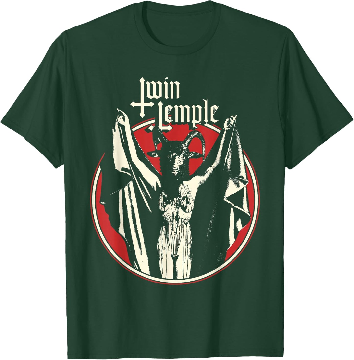 Twin Temple Official Baphomette - -Adults, Black, Small, Short Sleeve T-Shirt - T-Shirt | Forest