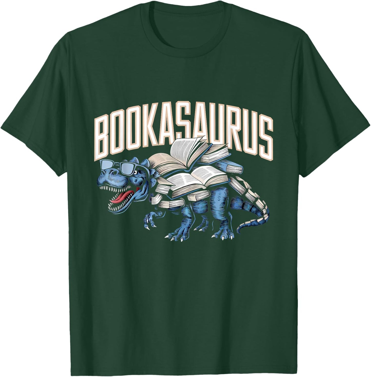 Book Dinosaur Bookworm T-Rex Dino Reading Books Funny Book T-Shirt - T-Shirt | Forest