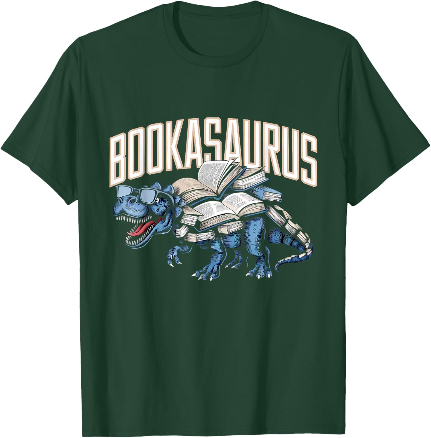 Book Dinosaur Bookworm T-Rex Dino Reading Books Funny Book T-Shirt - T-Shirt | Forest