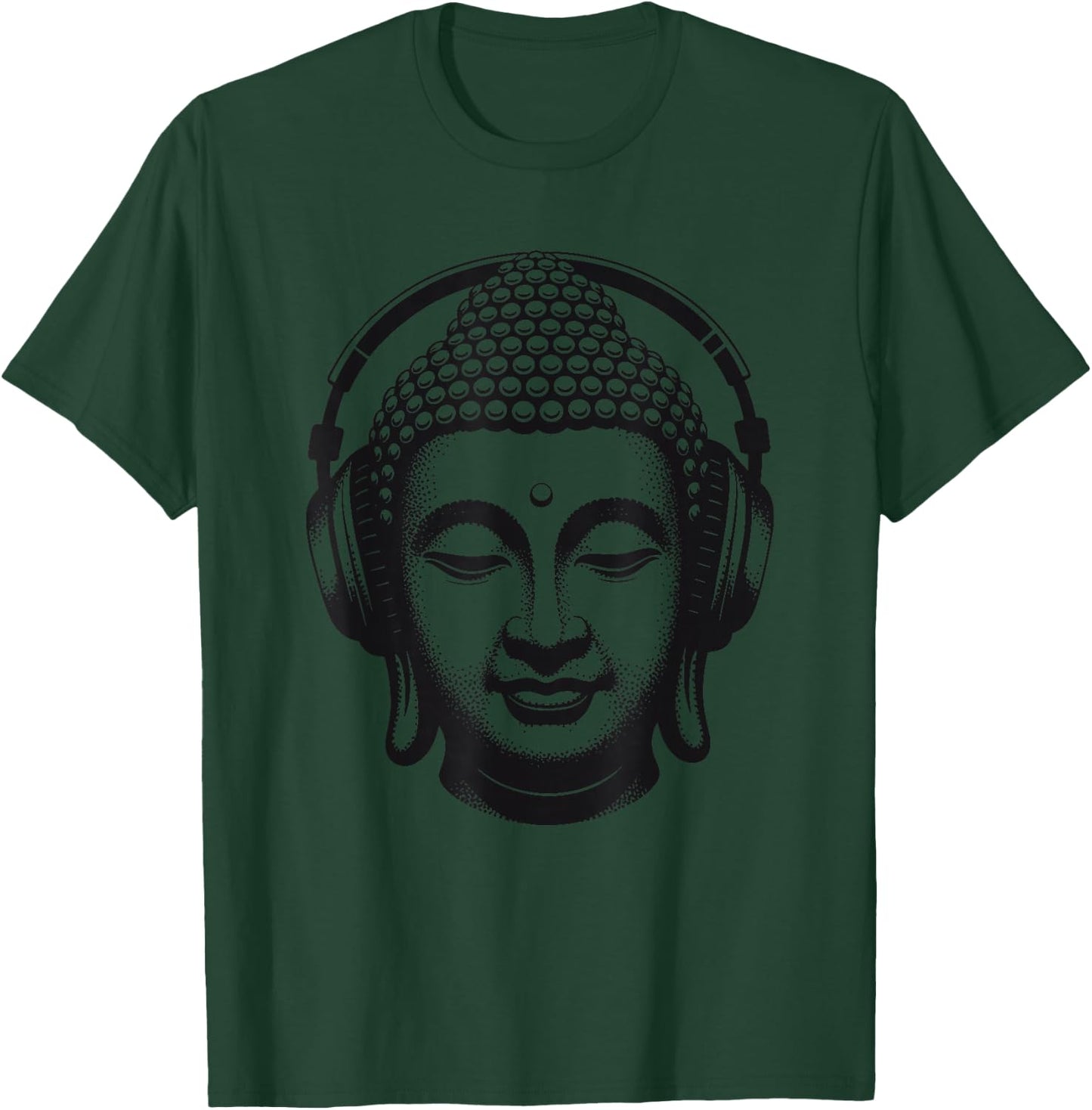 Buddha mit Kopfhörern Achtsamkeit Musik Boho Zen Buddhismus T-Shirt - T-Shirt | Forest