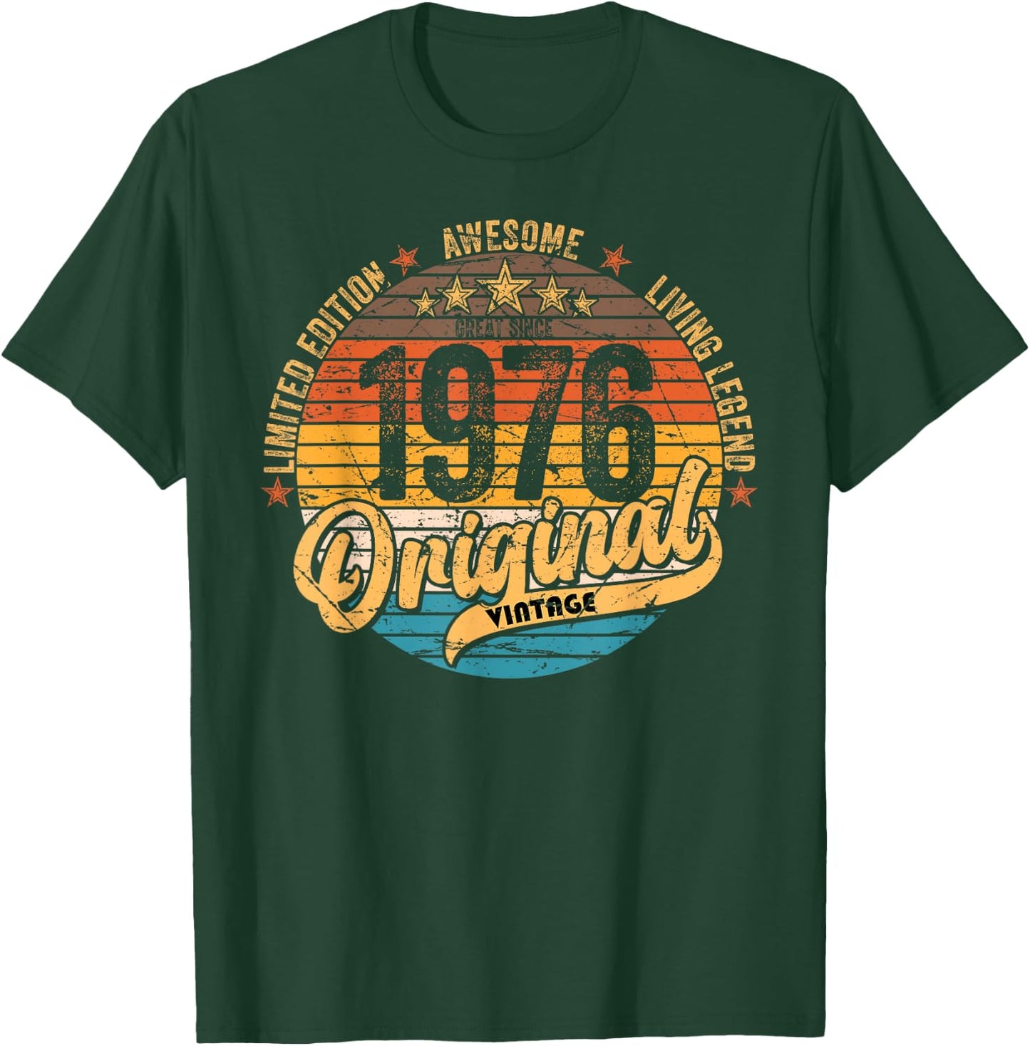 1976 Vintage Birthday Retro Vintage Men Women Gift T-Shirt - T-Shirt | Forest