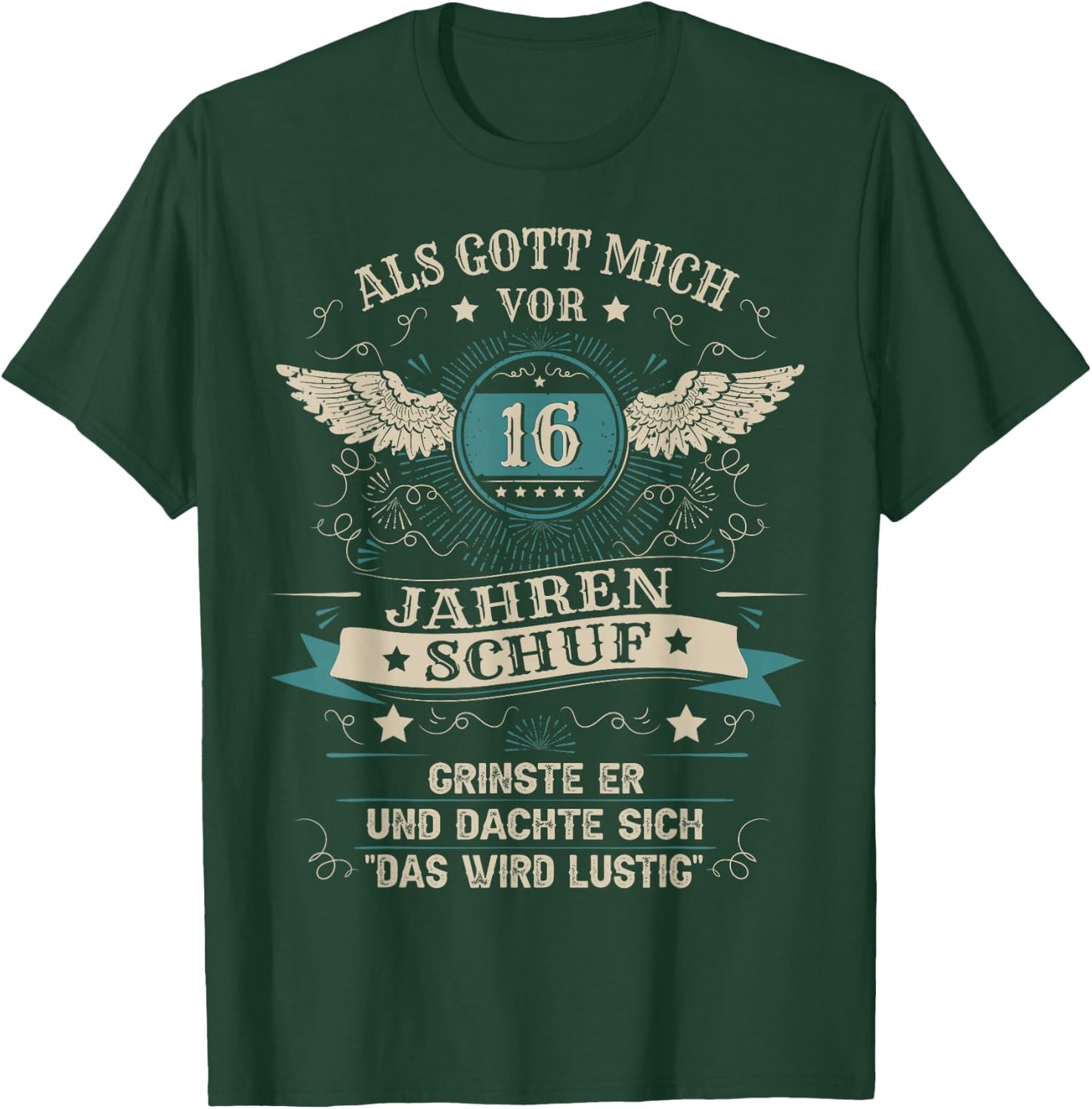 16th Birthday Boy Girl 16 Years 2007 Funny Gift , black T-Shirt - T-Shirt | Forest