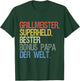 Bonus Papa für Vatertag & Geburtstag - Grillmeister Superheld - Schwarz, Kurzarm, Klein, EU 41, Klassische Passform, , Baumwolle T-Shirt - T-Shirt | Forest