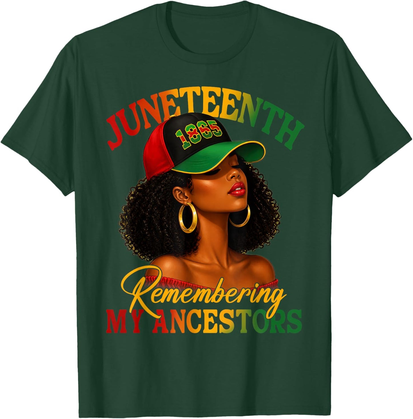 Juneteenth Remembering My Ancestors Black Women Black Queen T-Shirt - T-Shirt | Forest
